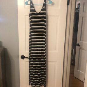 Black & white striped maxi dress S